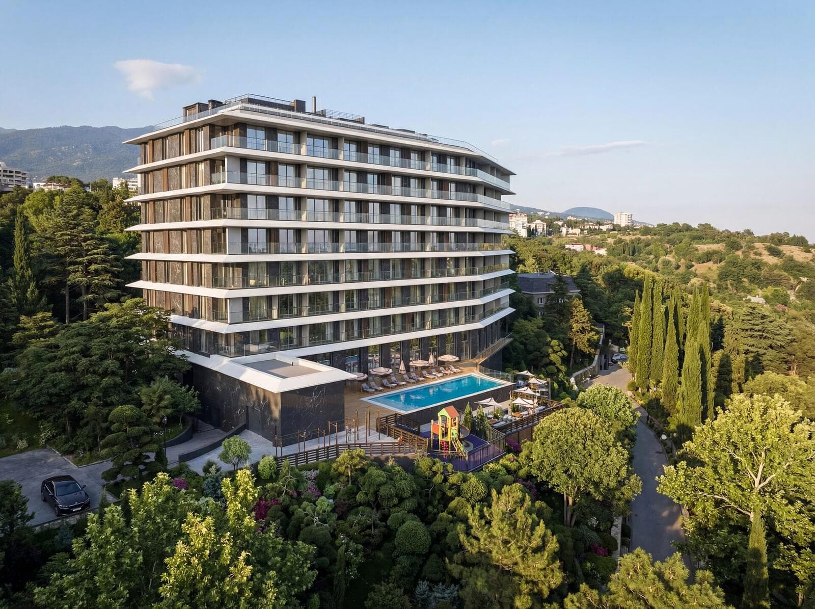 Архитектура Romanov Residence — современные фасады Ялта